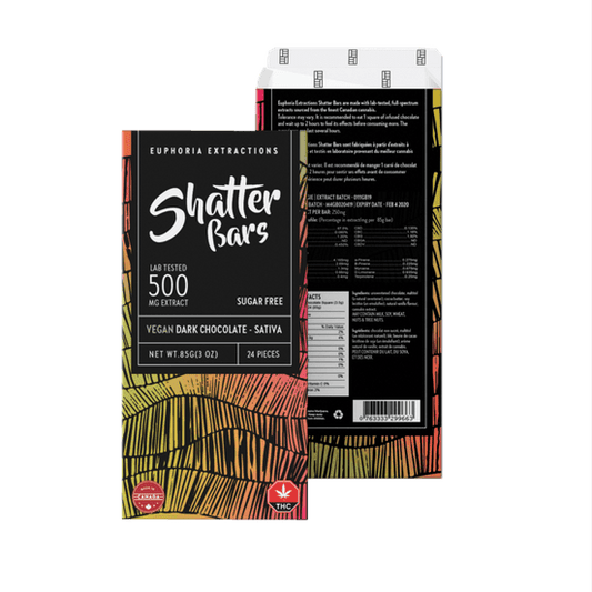 Vegan Dark Chocolate Sativa 500MG Shatter Bar